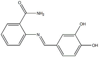 2-{[(E)-(3,4-dihydroxyphenyl)methylidene]amino}benzamide Struktur