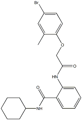 2-{[2-(4-bromo-2-methylphenoxy)acetyl]amino}-N-cyclohexylbenzamide Struktur