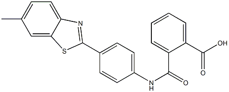 2-{[4-(6-methyl-1,3-benzothiazol-2-yl)anilino]carbonyl}benzoic acid Struktur