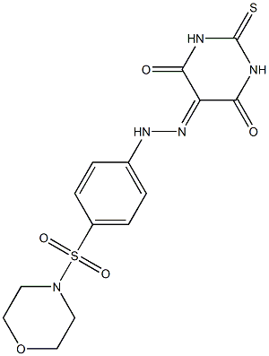 2-thioxodihydro-4,5,6(1H)-pyrimidinetrione 5-{N-[4-(4-morpholinylsulfonyl)phenyl]hydrazone} Struktur