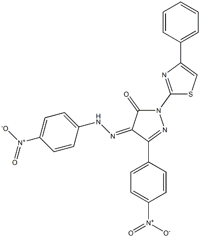 3-(4-nitrophenyl)-1-(4-phenyl-1,3-thiazol-2-yl)-1H-pyrazole-4,5-dione 4-[N-(4-nitrophenyl)hydrazone] Struktur