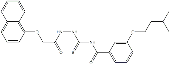 3-(isopentyloxy)-N-({2-[2-(1-naphthyloxy)acetyl]hydrazino}carbothioyl)benzamide Struktur