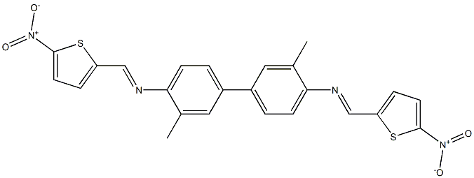 N-(3,3'-dimethyl-4'-{[(E)-(5-nitro-2-thienyl)methylidene]amino}[1,1'-biphenyl]-4-yl)-N-[(E)-(5-nitro-2-thienyl)methylidene]amine Struktur