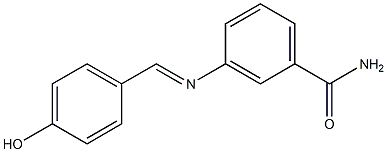 3-{[(E)-(4-hydroxyphenyl)methylidene]amino}benzamide Struktur