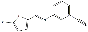 3-{[(E)-(5-bromo-2-thienyl)methylidene]amino}benzonitrile Struktur