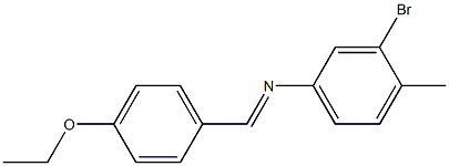 N-(3-bromo-4-methylphenyl)-N-[(E)-(4-ethoxyphenyl)methylidene]amine Struktur