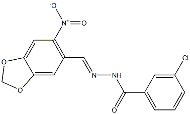 3-chloro-N'-[(E)-(6-nitro-1,3-benzodioxol-5-yl)methylidene]benzohydrazide Struktur