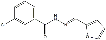 3-chloro-N'-[(E)-1-(2-furyl)ethylidene]benzohydrazide Struktur