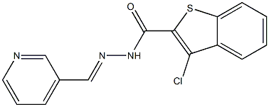 3-chloro-N'-[(E)-3-pyridinylmethylidene]-1-benzothiophene-2-carbohydrazide Struktur