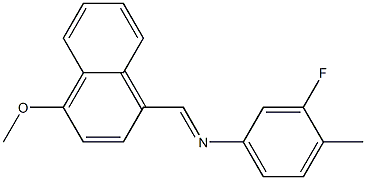 N-(3-fluoro-4-methylphenyl)-N-[(E)-(4-methoxy-1-naphthyl)methylidene]amine Struktur