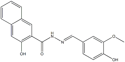 3-hydroxy-N'-[(E)-(4-hydroxy-3-methoxyphenyl)methylidene]-2-naphthohydrazide Struktur