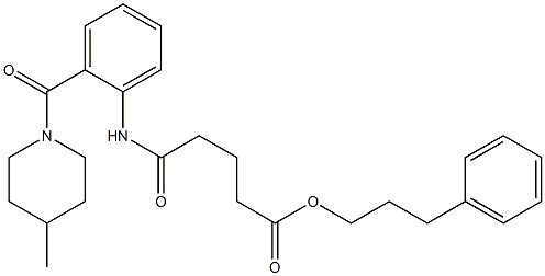 3-phenylpropyl 5-{2-[(4-methyl-1-piperidinyl)carbonyl]anilino}-5-oxopentanoate Struktur