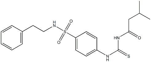 4-({[(3-methylbutanoyl)amino]carbothioyl}amino)-N-phenethylbenzenesulfonamide Struktur