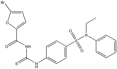 4-({[(5-bromo-2-furoyl)amino]carbothioyl}amino)-N-ethyl-N-phenylbenzenesulfonamide Struktur