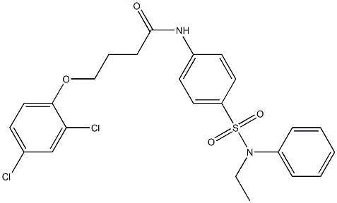 4-(2,4-dichlorophenoxy)-N-{4-[(ethylanilino)sulfonyl]phenyl}butanamide Struktur