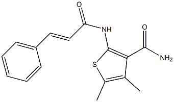 4,5-dimethyl-2-{[(E)-3-phenyl-2-propenoyl]amino}-3-thiophenecarboxamide Struktur