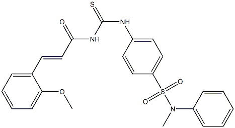 4-[({[(E)-3-(2-methoxyphenyl)-2-propenoyl]amino}carbothioyl)amino]-N-methyl-N-phenylbenzenesulfonamide Struktur