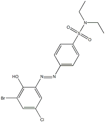 4-[(E)-2-(3-bromo-5-chloro-2-hydroxyphenyl)diazenyl]-N,N-diethylbenzenesulfonamide Struktur