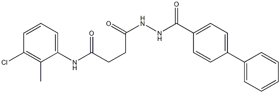 4-[2-([1,1'-biphenyl]-4-ylcarbonyl)hydrazino]-N-(3-chloro-2-methylphenyl)-4-oxobutanamide Struktur