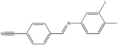 4-{[(3-iodo-4-methylphenyl)imino]methyl}benzonitrile Struktur