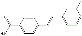 4-{[(E)-(3-methylphenyl)methylidene]amino}benzamide Struktur