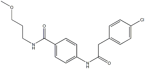 4-{[2-(4-chlorophenyl)acetyl]amino}-N-(3-methoxypropyl)benzamide Struktur