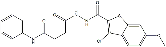 4-{2-[(3-chloro-6-methoxy-1-benzothiophen-2-yl)carbonyl]hydrazino}-4-oxo-N-phenylbutanamide Struktur