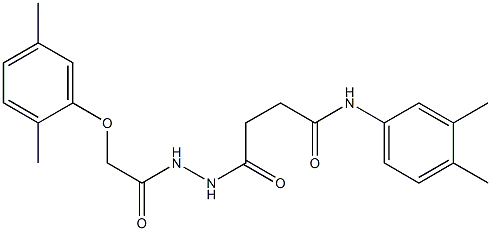 4-{2-[2-(2,5-dimethylphenoxy)acetyl]hydrazino}-N-(3,4-dimethylphenyl)-4-oxobutanamide Struktur