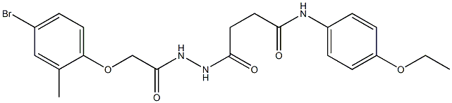 4-{2-[2-(4-bromo-2-methylphenoxy)acetyl]hydrazino}-N-(4-ethoxyphenyl)-4-oxobutanamide Struktur