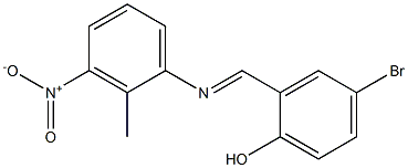 4-bromo-2-{[(2-methyl-3-nitrophenyl)imino]methyl}phenol Struktur