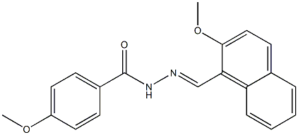 4-methoxy-N'-[(E)-(2-methoxy-1-naphthyl)methylidene]benzohydrazide Struktur