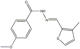 4-methoxy-N'-[(E)-(3-methyl-2-thienyl)methylidene]benzohydrazide Struktur