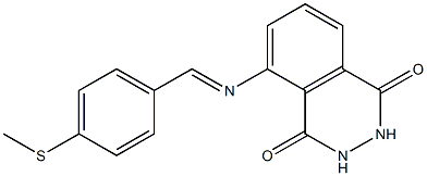 5-({(E)-[4-(methylsulfanyl)phenyl]methylidene}amino)-2,3-dihydro-1,4-phthalazinedione Struktur