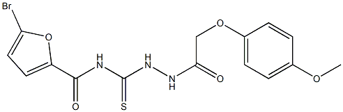 5-bromo-N-({2-[2-(4-methoxyphenoxy)acetyl]hydrazino}carbothioyl)-2-furamide Struktur