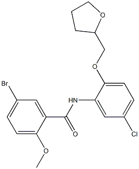 5-bromo-N-[5-chloro-2-(tetrahydro-2-furanylmethoxy)phenyl]-2-methoxybenzamide Struktur