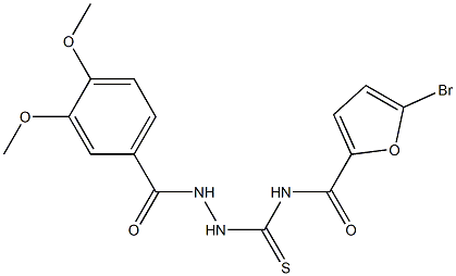 5-bromo-N-{[2-(3,4-dimethoxybenzoyl)hydrazino]carbothioyl}-2-furamide Struktur