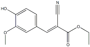 ethyl (E)-2-cyano-3-(4-hydroxy-3-methoxyphenyl)-2-propenoate Struktur