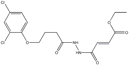 ethyl (E)-4-{2-[4-(2,4-dichlorophenoxy)butanoyl]hydrazino}-4-oxo-2-butenoate Struktur