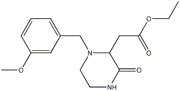 ethyl 2-[1-(3-methoxybenzyl)-3-oxo-2-piperazinyl]acetate Struktur