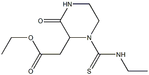 ethyl 2-{1-[(ethylamino)carbothioyl]-3-oxo-2-piperazinyl}acetate Struktur