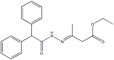 ethyl 3-[(E)-2-(2,2-diphenylacetyl)hydrazono]butanoate Struktur