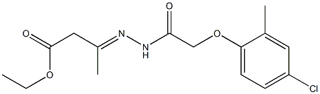 ethyl 3-{(E)-2-[2-(4-chloro-2-methylphenoxy)acetyl]hydrazono}butanoate Struktur