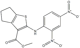 methyl 2-(2,4-dinitroanilino)-5,6-dihydro-4H-cyclopenta[b]thiophene-3-carboxylate Struktur