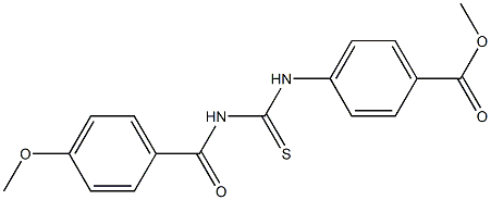 methyl 4-({[(4-methoxybenzoyl)amino]carbothioyl}amino)benzoate Struktur