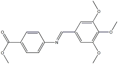 methyl 4-{[(E)-(3,4,5-trimethoxyphenyl)methylidene]amino}benzoate Struktur