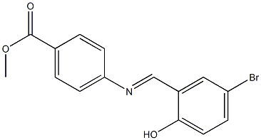 methyl 4-{[(E)-(5-bromo-2-hydroxyphenyl)methylidene]amino}benzoate Struktur