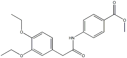 methyl 4-{[2-(3,4-diethoxyphenyl)acetyl]amino}benzoate Struktur