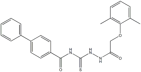 N-({2-[2-(2,6-dimethylphenoxy)acetyl]hydrazino}carbothioyl)[1,1'-biphenyl]-4-carboxamide Struktur