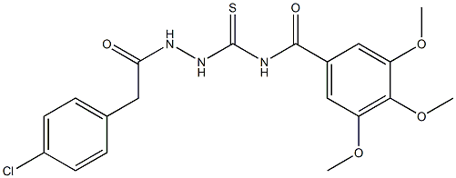 N-({2-[2-(4-chlorophenyl)acetyl]hydrazino}carbothioyl)-3,4,5-trimethoxybenzamide Struktur