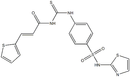 N-(1,3-thiazol-2-yl)-4-[({[(E)-3-(2-thienyl)-2-propenoyl]amino}carbothioyl)amino]benzenesulfonamide Struktur